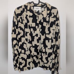 ba&sh Pirce Blouse - two tone black and tan button up shirt - Size 8
